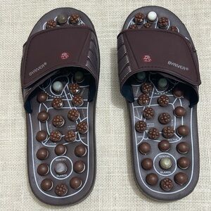 BYRIVER Brown Massage Slide Sandals Size S
